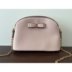 Emperia Pink Faux Leather Crossbody Purse, 53" strap/chain.